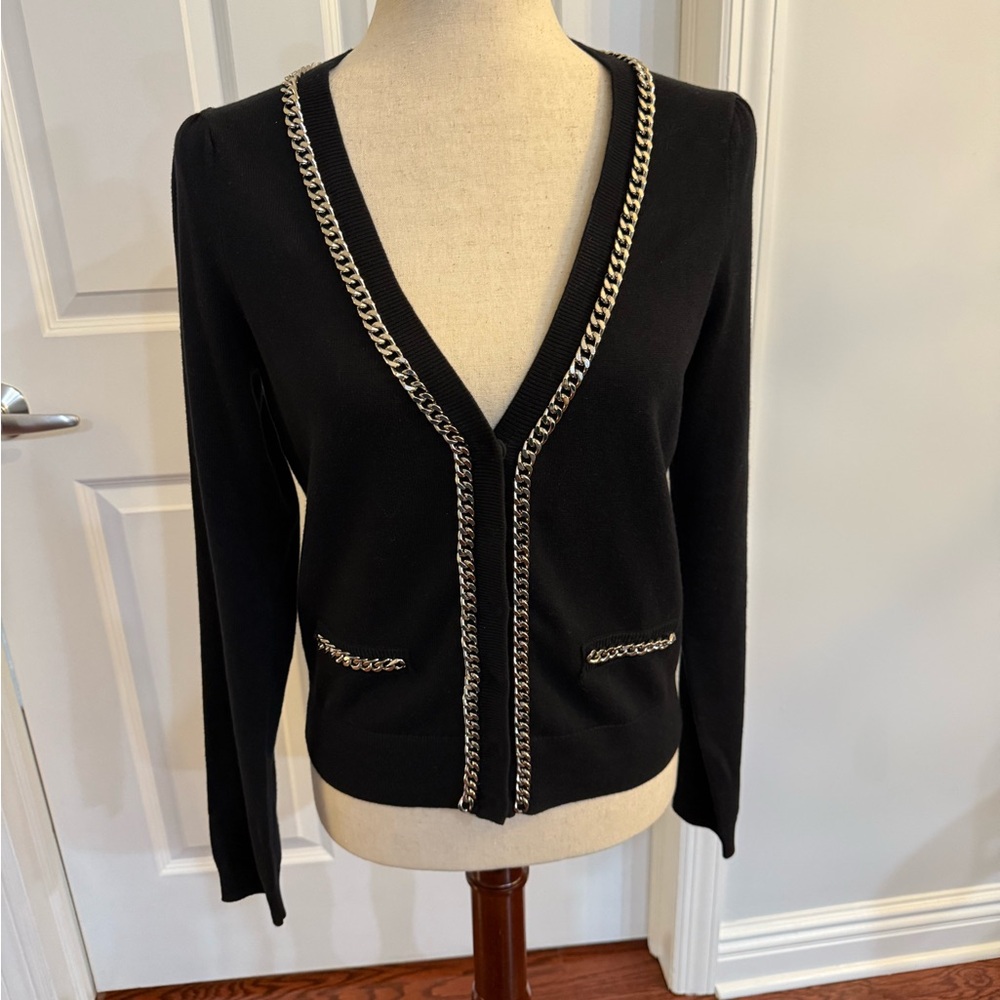 Generation Love Harley Black Cardigan with Chain Detail